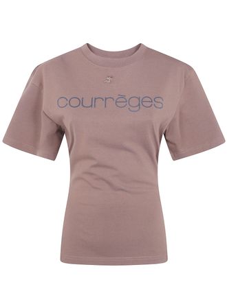 Courr&egrave;ges T-Shirt Waisted Logo Print