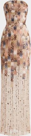 Helsi Cher Strapless Sequin Column Gown