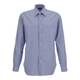 Barba Journey Gestreept Katoenen Overhemd - Heren - Casual Overhemden - Blauw - 4XL - Katoen - Overhemden