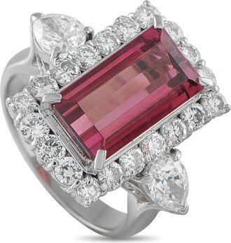 Luxury Bazaar Platinum 2.04ct Diamond and Rubellite Ring 5268