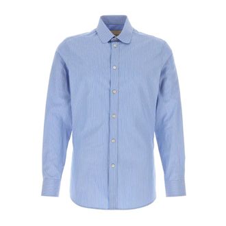 Valentino Garavani Casual Shirts, male, Blue, Size: XL Camicia Manica Lunga