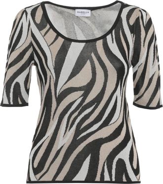 Marella Truien & Vesten, Dames, Veelkleurig, M, Zinnia Luipaardprint Top