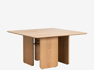 Sklum Sklum - Mesa de comedor cuadrada en mdf y chapa de fresno (140x140 cm) Ginger