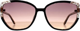 Guess Cat Eye Shiny Black Glitter Gold Violet Mirror Gradient GU7882 voor vrouwen