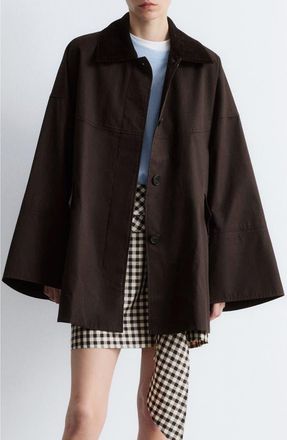 & Other Stories Oversize Cotton Country Jacket in Brown Dark at Nordstrom, Size Medium