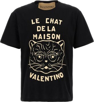 Valentino Garavani Black Le Chat De La Maison T-shirt