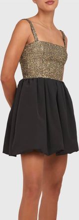 Amanda Uprichard Christine Dress In Black / Gold