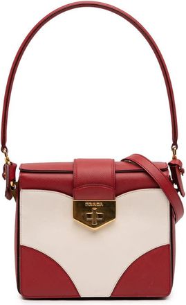 Prada Pre-owned Prada Bicolor Saffiano Turnlock Satchel Ladies ZVYAS4QN3EVWDB7H