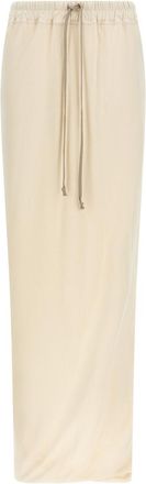 Rick Owens Beige Pull On Pillar skirt