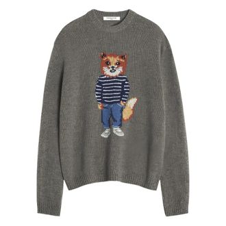 Maison Kitsun&eacute; Fox Graphic Crewneck Sweater