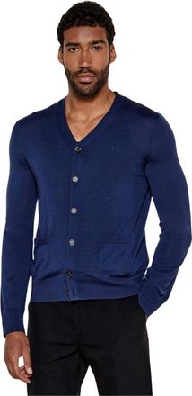 Dsquared2 Effen Cardigan Sweater - Heren - Vesten - Blauw - M - Truien & Vesten