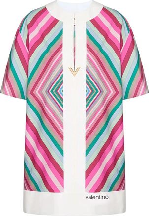 Valentino Garavani Gedrukte Mini-jurk van Katoen - Dames - Korte kleedjes - Veelkleurig - XS - Katoen - Kleedjes