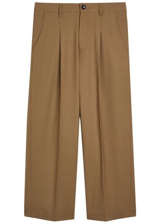 Maria McManus Wide-leg Stretch-wool Trousers - Caramel - 8 (UK10 / S)
