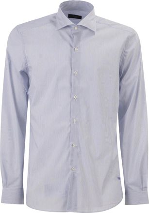 Fay Deep Blue Stretch Cotton Shirt