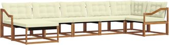 vidaXL Conjunto De Sof&aacute;s De Exterior 7 Uds. Natural Y Crema Vidaxl