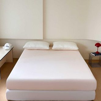 OEM Drap Housse &Eacute;lastique, Doux Et Confortable,87 % Coton, 13 % Polyester, Pink, 180 X 200 X 30 Cm