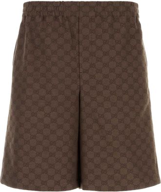 Gucci Brown Gg Fabric Bermuda Shorts