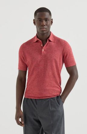 Brunello Cucinelli Polo-style sweater in Strawberry at Nordstrom, Size 46 It