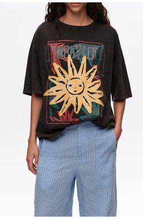 Bimba & Lola Sun Logo T-Shirt in Black at Nordstrom, Size X-Small Eu
