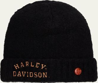 God's True Cashmere x Harley-Davidson Mens Boucle Cashmere Beanie
