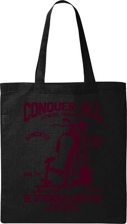 Generic Conquer All Fitness Movement Be Stronger Everyday Natural Ecological Cotton Tote Bag Black