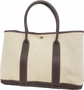 Herm&egrave;s Brown Toile H Tote Bag (Pre-Owned)