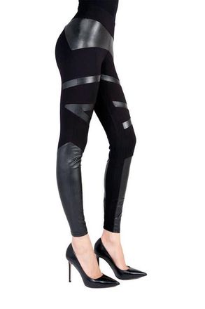 MeMoi Moto Shaping Leggings in Black at Nordstrom, Size Medium