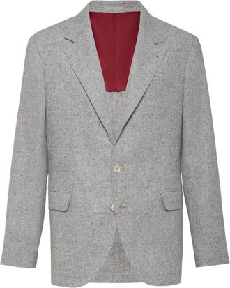 Brunello Cucinelli Grey Notched Lapel Blazer