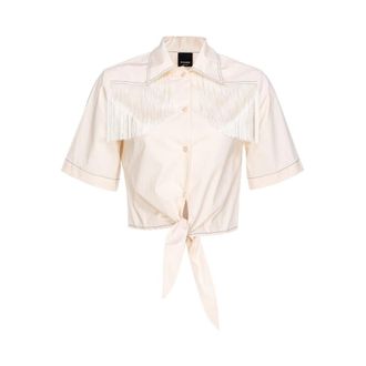 Pinko Pinko, Overhemden, Dames, Beige, L, Katoen, Stijlvolle Overhemden voor elke gelegenheid