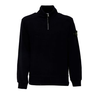 Stone Island Corduroy Collar Half-Zip Polo Sweatshirt