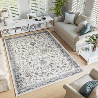 Tapiso Alfombra de polipropileno en azul, marr&oacute;n y gris 80x150 cm