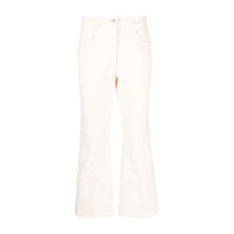 Jil Sander Cropped broek - Dames - Vrijetijds broeken - Beige - S - Katoen - Broeken