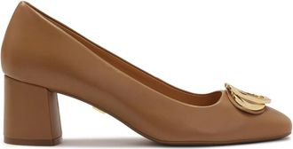 Kazar Leren pumps met comfortvoering - Dames - Pumps - Bruin - 39 1/2 EU - Leer - Schoenen