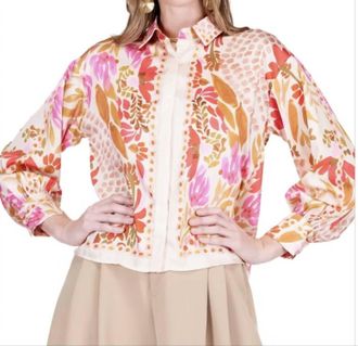 Jade Yoga Oversized Shirt In Floral Scarf