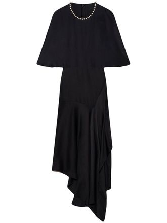 Stella McCartney pearl-embroidered midi dress - women - Acetate/Viscose - 40 - Black