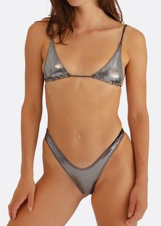 Minimale Animale Wall Street Brief Bikini Bottom in Silver at Nordstrom, Size X-Small