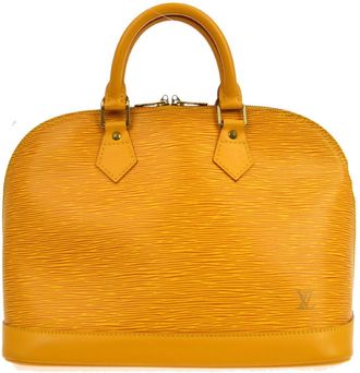 Louis Vuitton Alma Epi Leather Yellow Leather Handbag (Pre-Owned)
