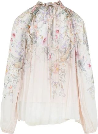 Zimmermann Womens Rebellion Billow Ruffled Floral-Pattern Top Ss26 W