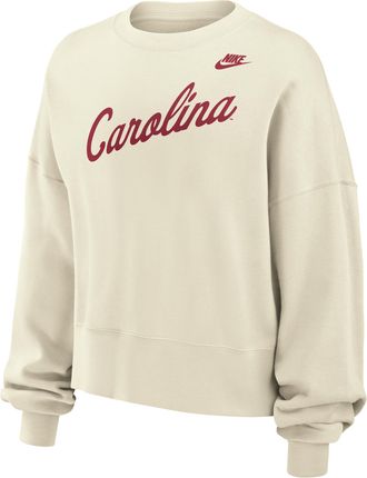 Nike South Carolina Gamecocks Phoenix Fleece Nike Womens Football Crew-Neck Sweatshirt in White | W33302P403SCAR-SAI