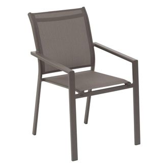 Hesperide Hesperide - Sill&oacute;n De Jard&iacute;n Apilable Essentia De Aluminio Con Revestimiento Epoxi, Weng&eacute; Y Pralin&eacute; - Hesp&eacute;ride