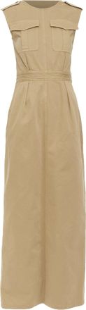 Dries Van Noten 2020 Runway Brown Utility Pocket Dress