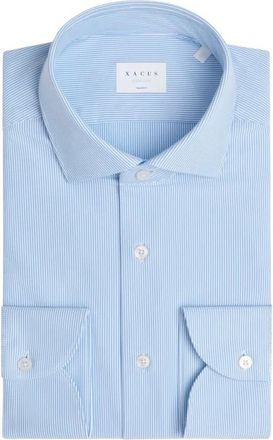 Xacus Overhemden, Heren, Blauw, 2Xl, Gestreept Frans Kraag Stretch Overhemd