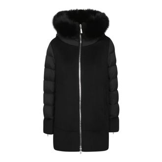 Moorer Chaqueta con capucha forrada de piel - Jackets - Mujer - Negro - S