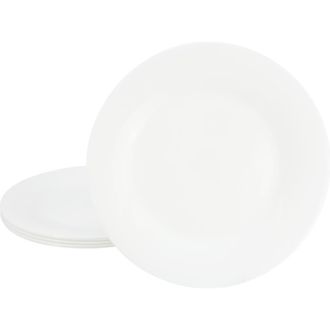 Gibson Ultra White Shadow 6 Piece 10 Inch Opal Glass Dinner Plate Set at Nordstrom