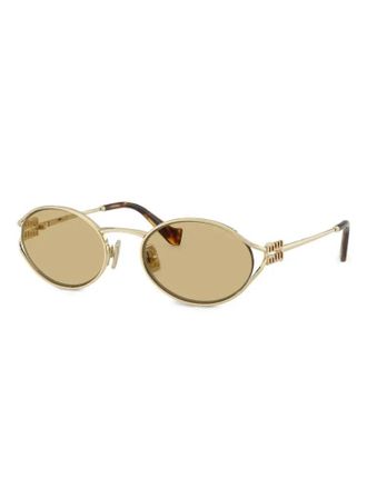 Miu Miu Eyewear SMU52YC054EZVN Round Frame Sunglasses - Gold