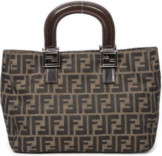 Fendi Pre-owned Womens Small FF Open Tote Handbag - Tan - One Size