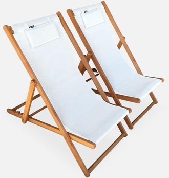 Sweeek Silla Plegable De Madera De Eucalipto, Set De 2