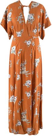 Faithfull The Brand orange floral wrap dress Size XXS
