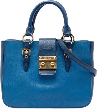 Miu Miu Pre-owned Miu Miu Bicolor Goatskin Madras Satchel Ladies 11FN6MRP4TTXNH2Q