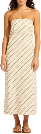 Seafolly Bias Cut Cover-Up Midi Dress in Ecru at Nordstrom, Size X-Small